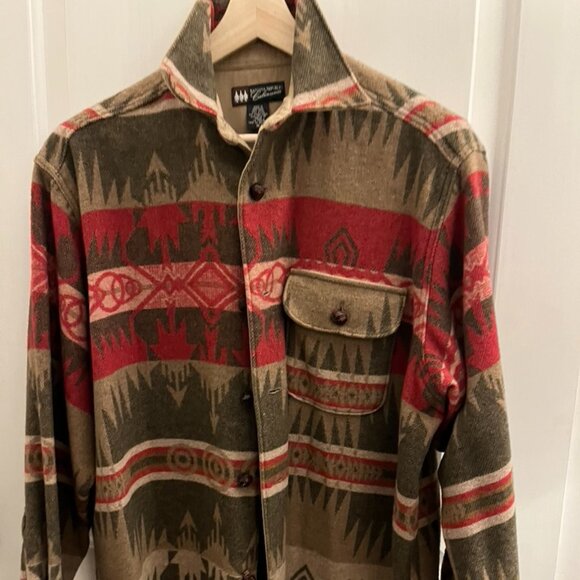 Men's Banana Republic Coat Wool Blend Cabinwear Aztec Southwest Design Medium - Picture 1 of 5